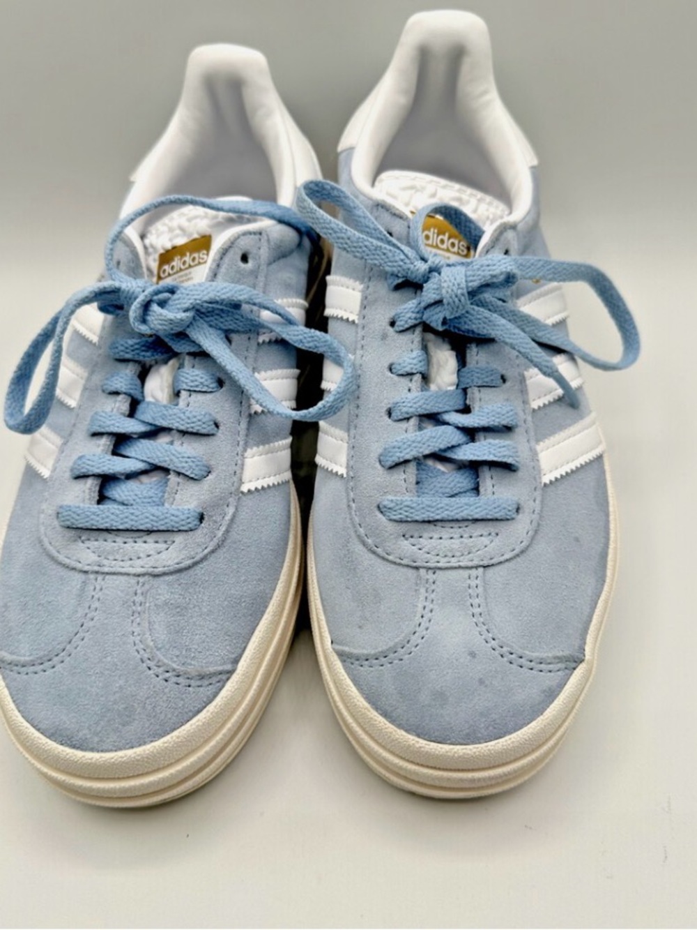Adidas Women's Gazelle Bold Shoes Originals Sneakers Sky Blue ID6991 Size: 6